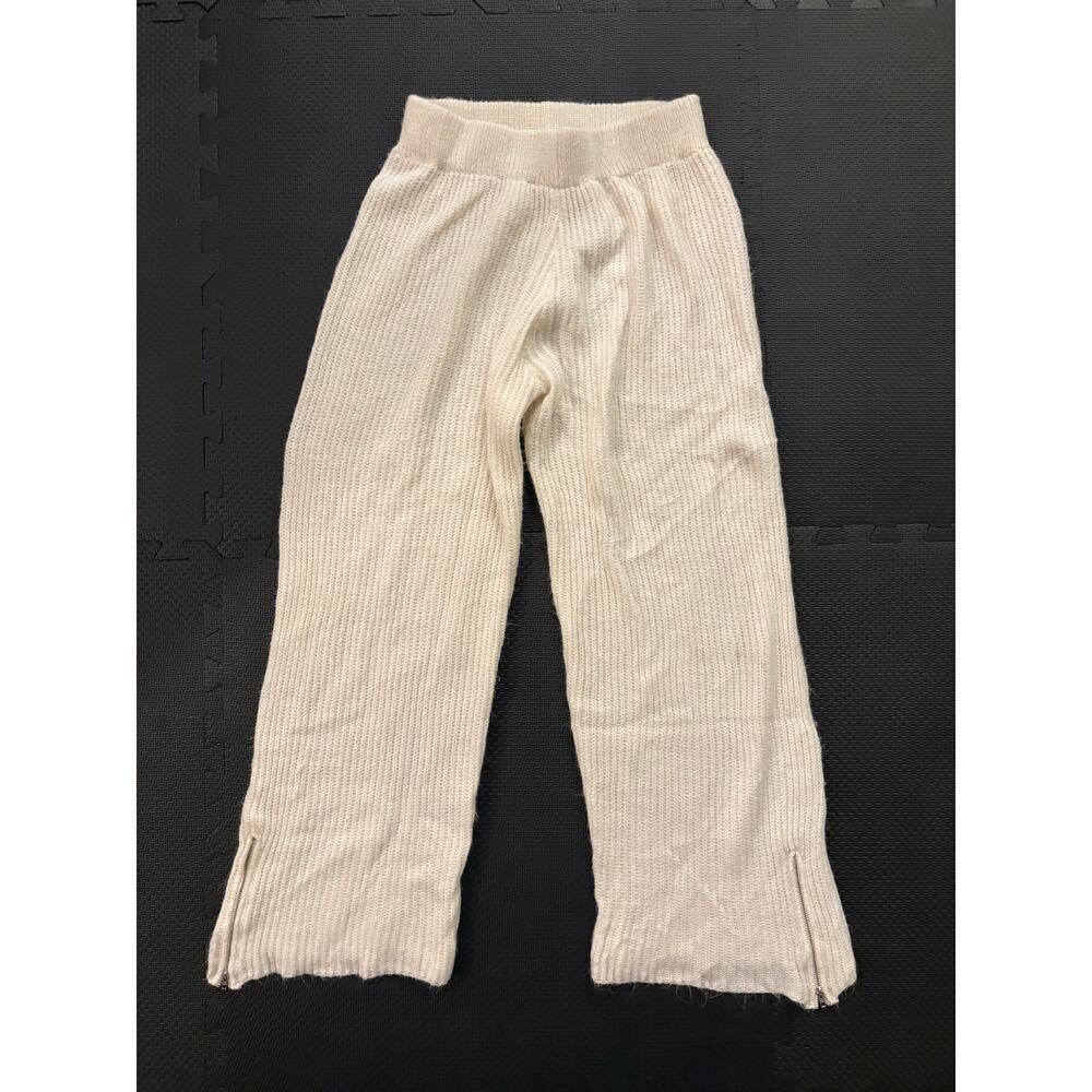 TOPPIES Knit cream wide leg lounge pants size large